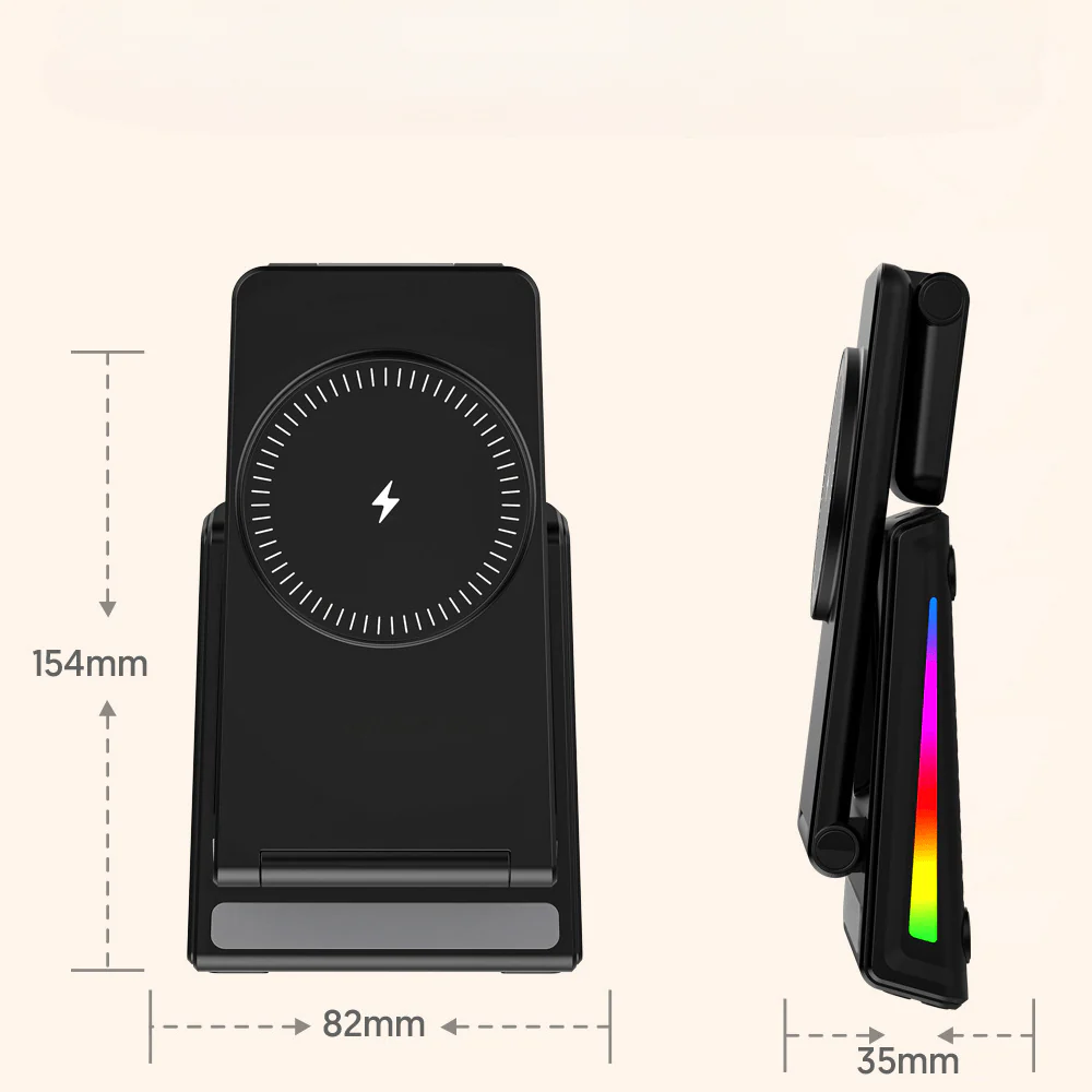 3-in-1 Magnetische Wireless Ladestation mit LED-Uhr - Image 4