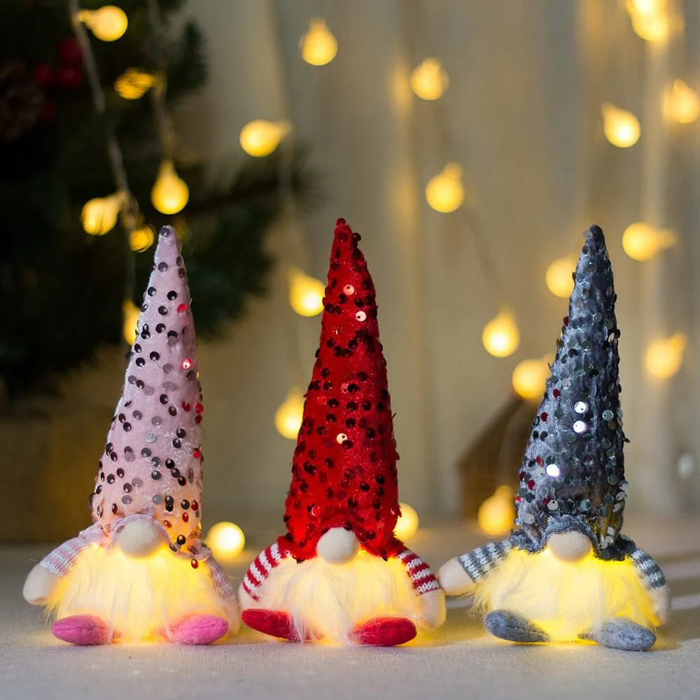 3er Set Wichtel Weihnachtsdeko mit LED - Image 3