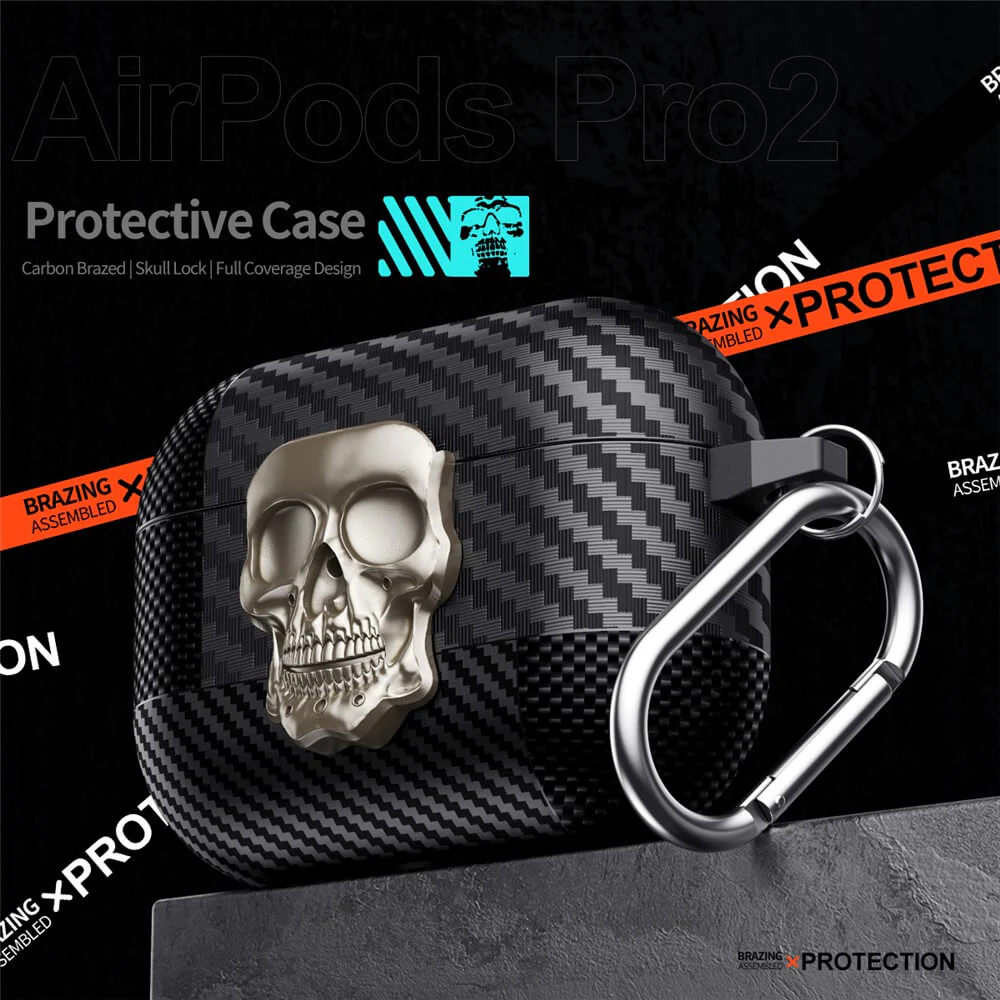AirPods 4 - Skull Schutzhülle mit Karabiner - Image 10