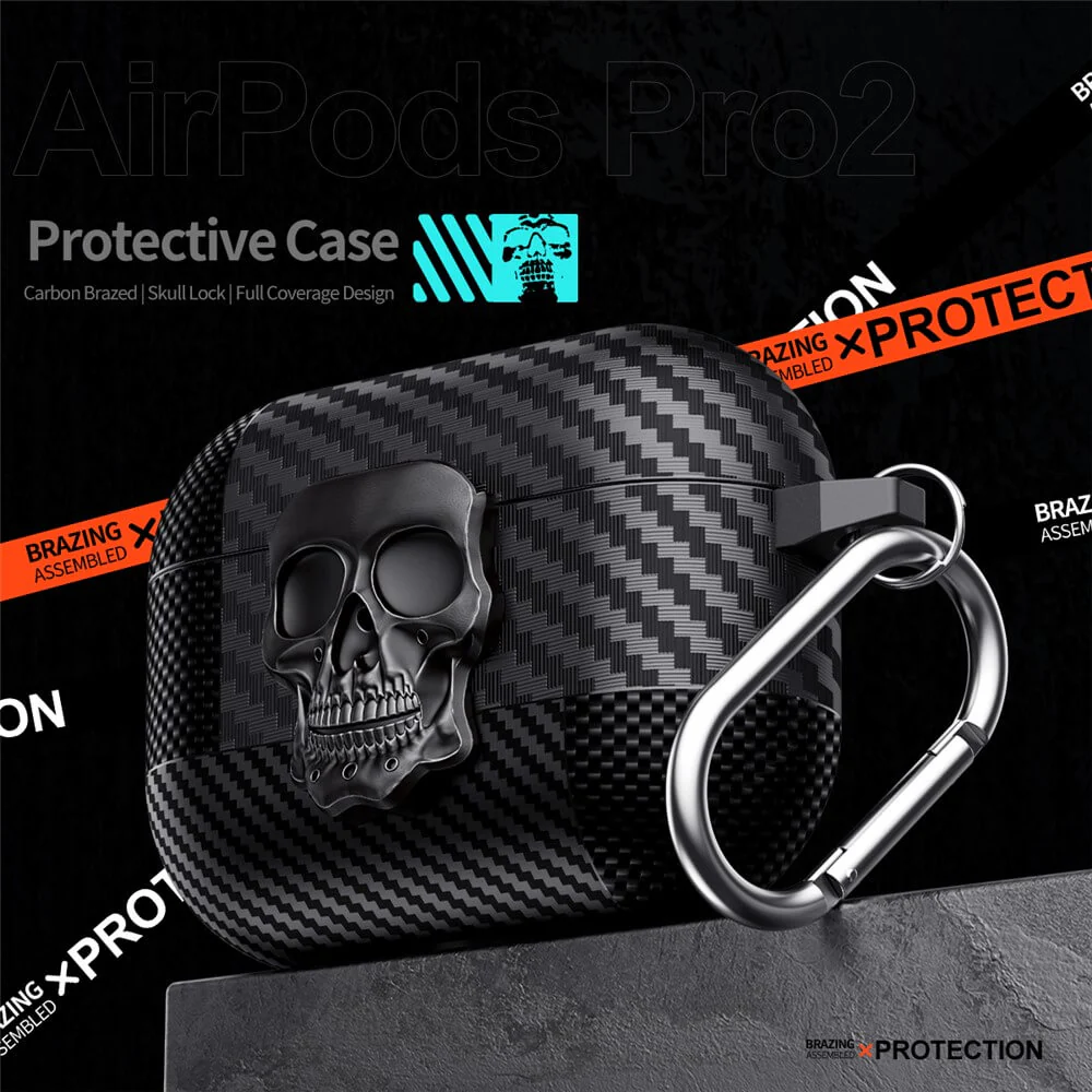 AirPods 4 - Skull Schutzhülle mit Karabiner - Image 2