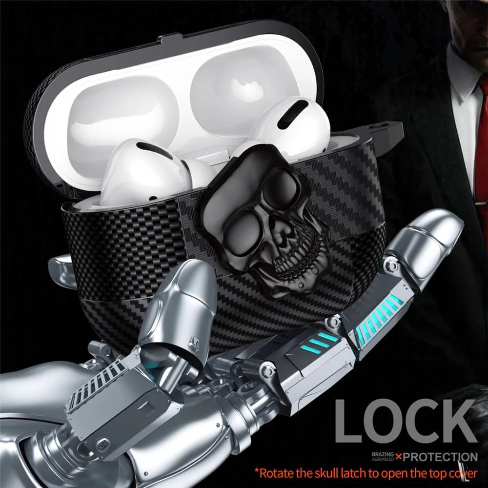 AirPods 4 - Skull Schutzhülle mit Karabiner - Image 4