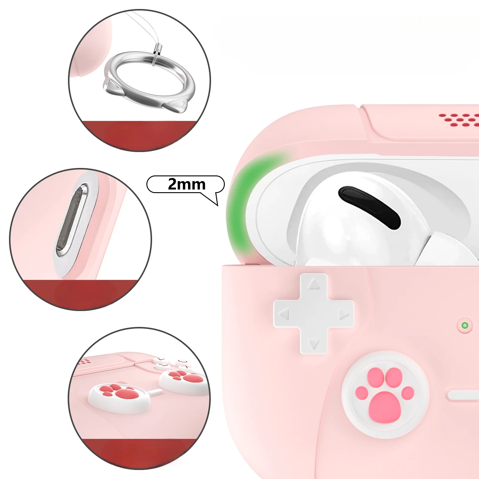 Airpods Pro 2 - Silikoncase Schutzhülle 3d Schwarz - Image 4