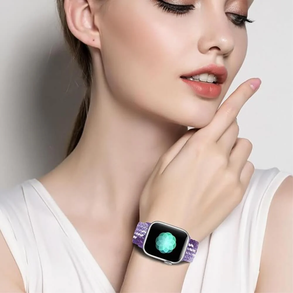 Apple Watch 42/41/40mm - Nylon Stoff Ersatzarmband geflochten - Image 8