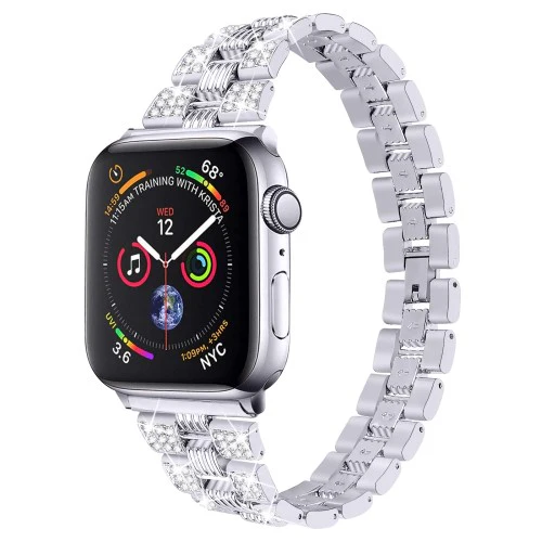 Apple Watch 44/45/46/49mm - Edelstahl Mit Strass Armband - Image 13