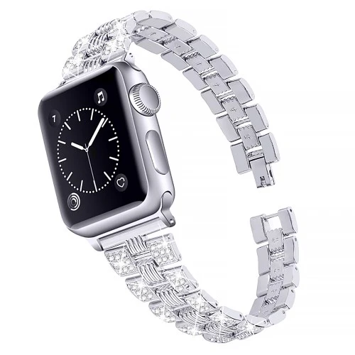 Apple Watch 44/45/46/49mm - Edelstahl Mit Strass Armband - Image 5