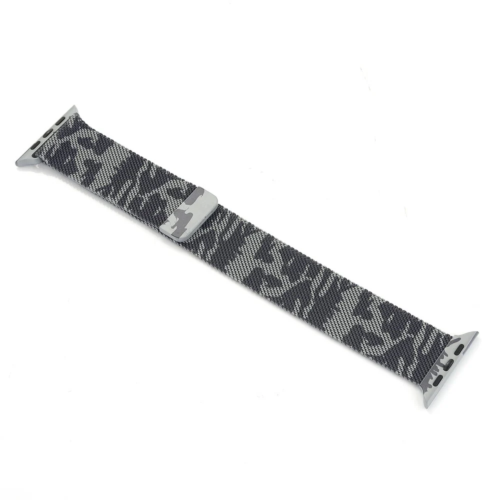 Apple Watch 44/45/46/49mm - Milanaise Edelstahl Armband Camouflage - Image 3