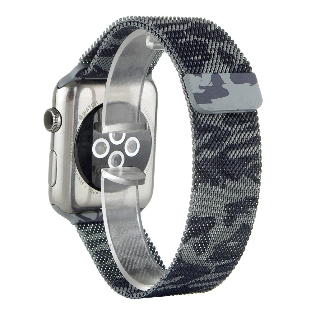 Apple Watch 44/45/46/49mm - Milanaise Edelstahl Armband Camouflage - Image 6