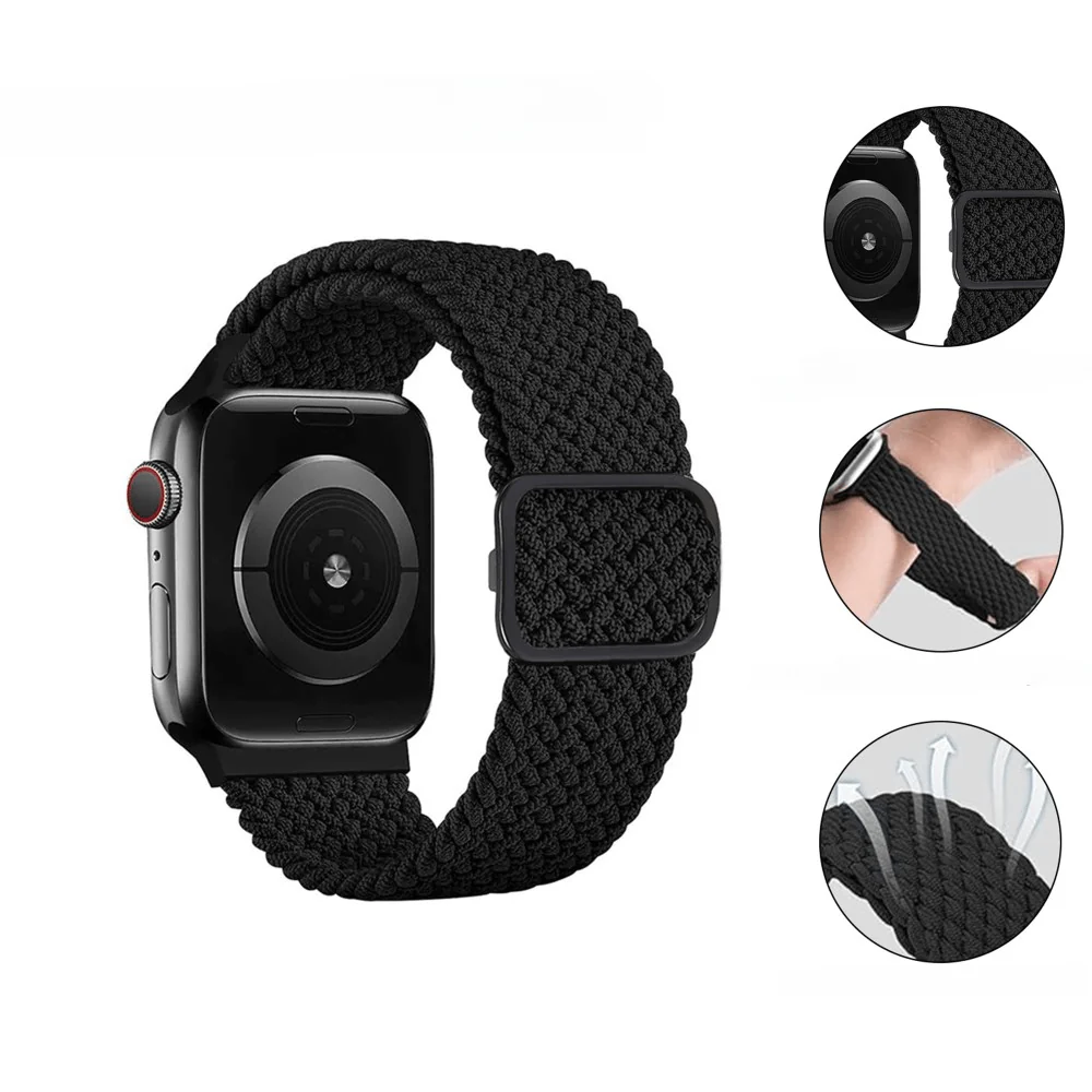 Apple Watch 44/45/46/49mm - Nylon Stoff Ersatzarmband geflochten - Image 22