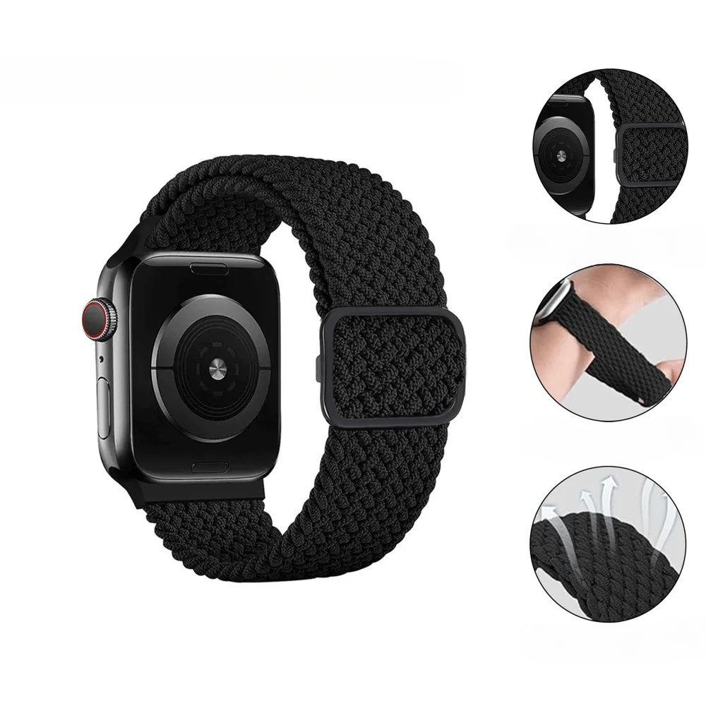 Apple Watch 44/45/46/49mm - Nylon Stoff Ersatzarmband geflochten - Image 23