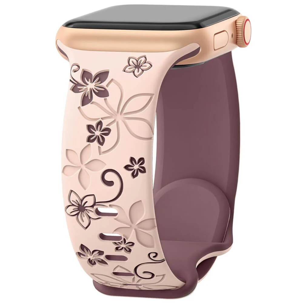 Apple Watch 44/45/46/49mm - Silikon Ersatzband Floral - Image 2