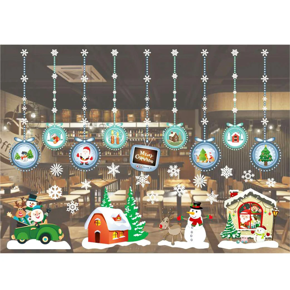 Fenster Sticker Tattoo Christmas Winterlandschaft