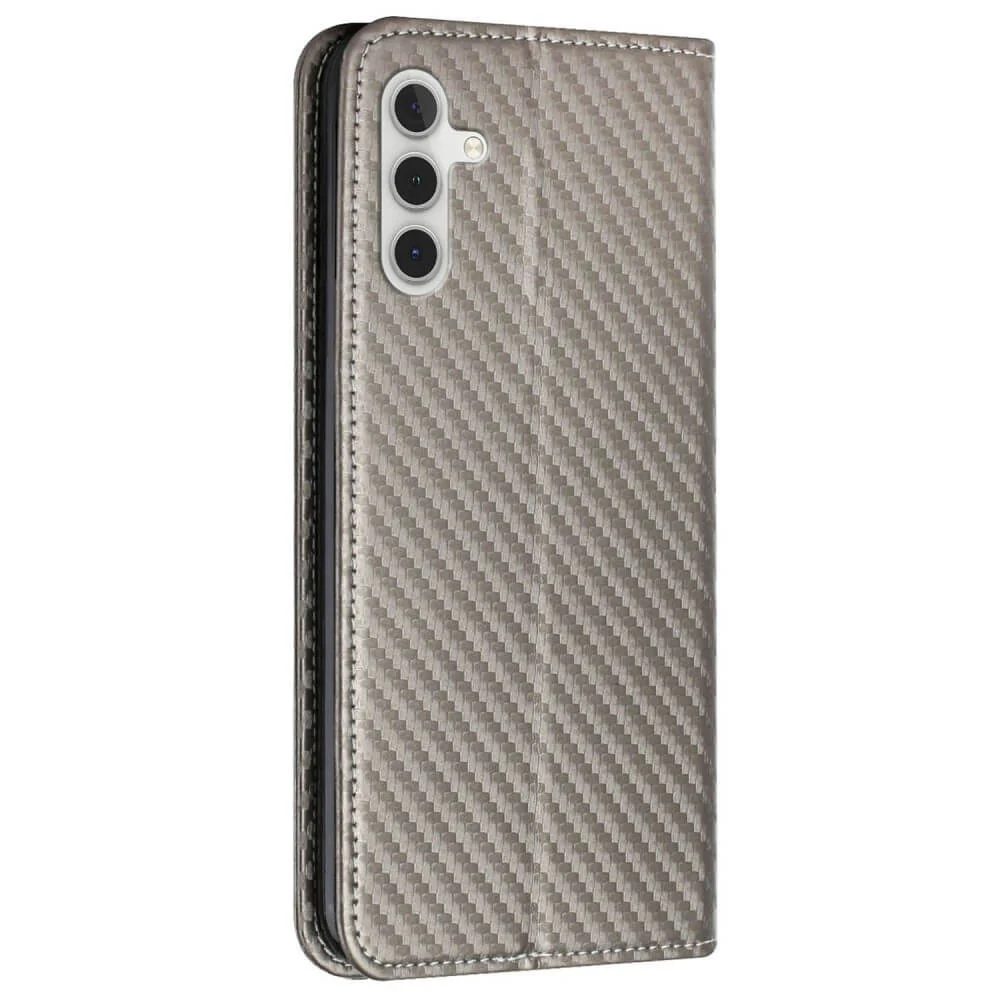 Galaxy A14 - Carbon Look Flip Case Hülle - Image 12