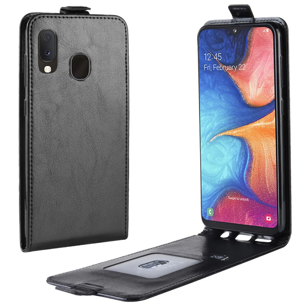 Galaxy A20e- Klassisches Leder Flip Case Vertikal - Image 6