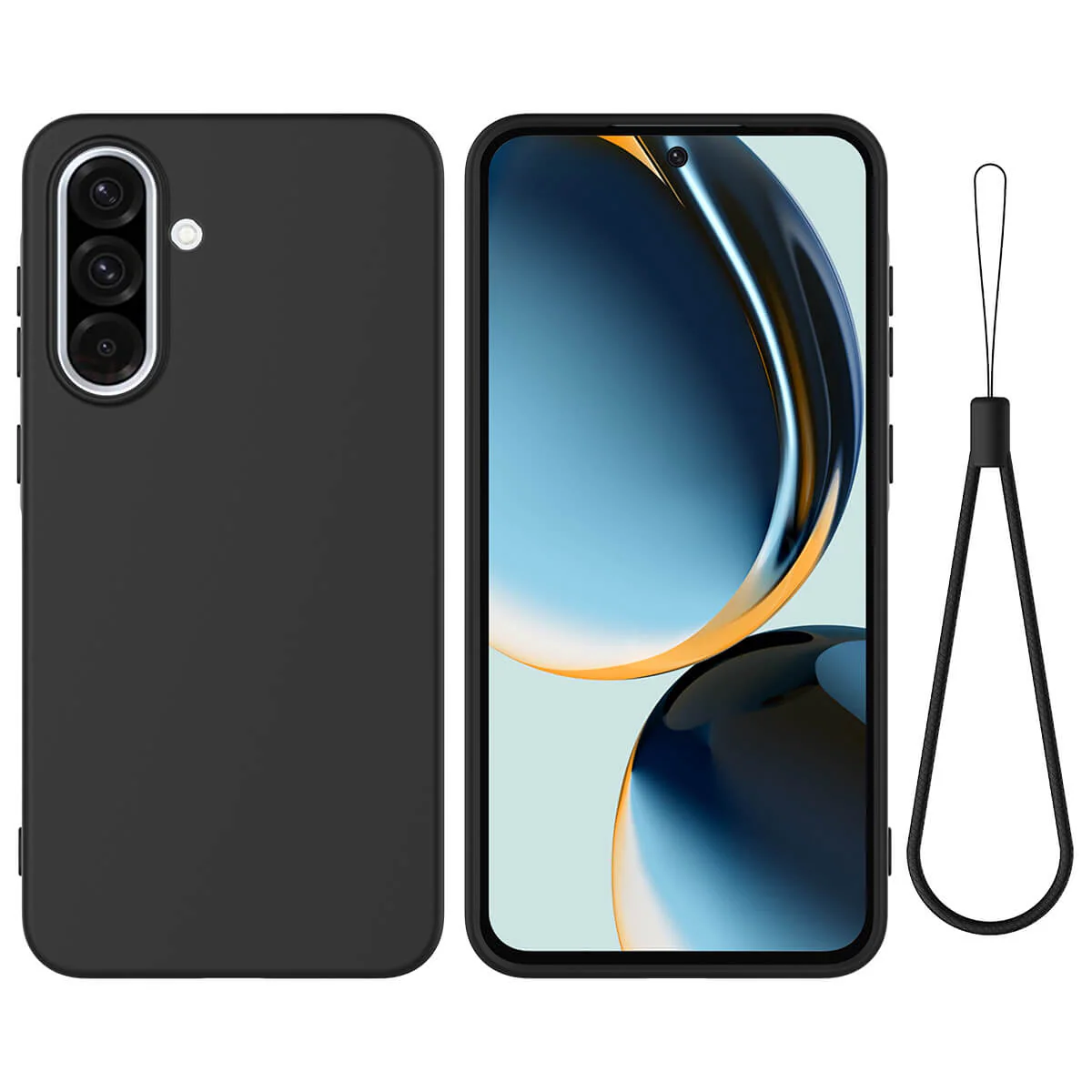 Galaxy A37 Silikon Gummi Hülle mit Riemen