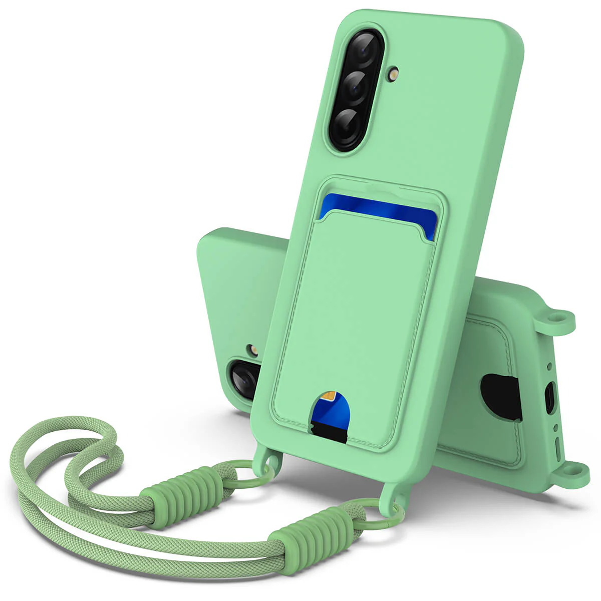 Galaxy A57 - Silikon Hülle mit Kartenfach & Trageschlaufe - Image 17