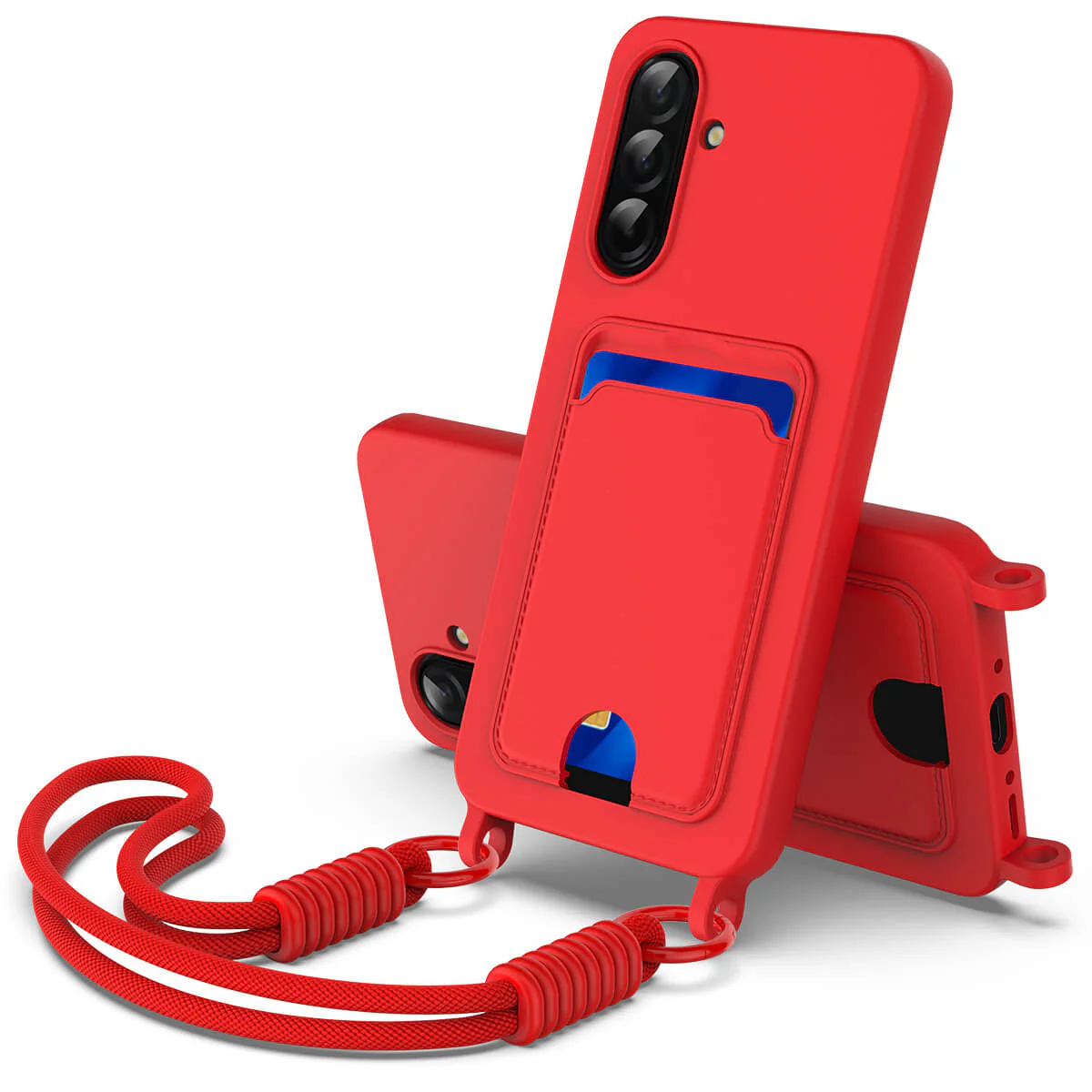 Galaxy A57 - Silikon Hülle mit Kartenfach & Trageschlaufe - Image 7