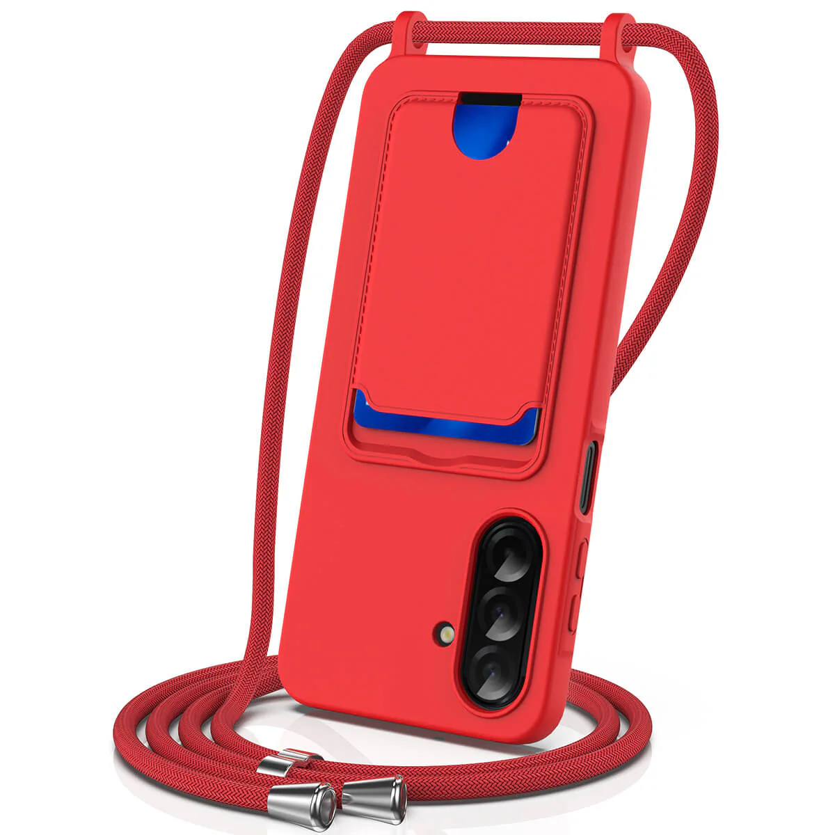 Galaxy A57 - Silikon HĂŒlle mit Kartenhalter & UmhĂ€ngeband - Image 7