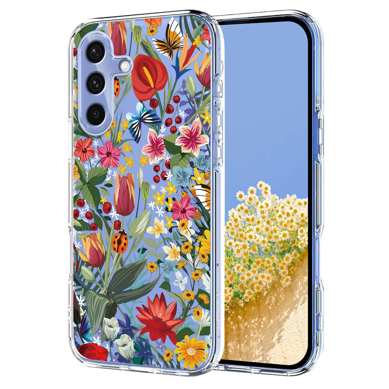 Galaxy A57 - Silikon Gummi Hülle Blumen - Image 16