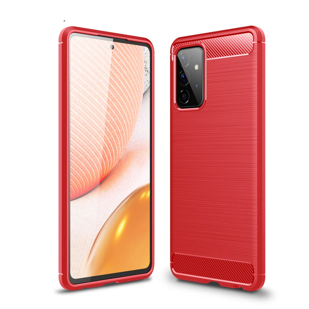 Galaxy A72 - Metall Carbon Look Gummi Hülle
