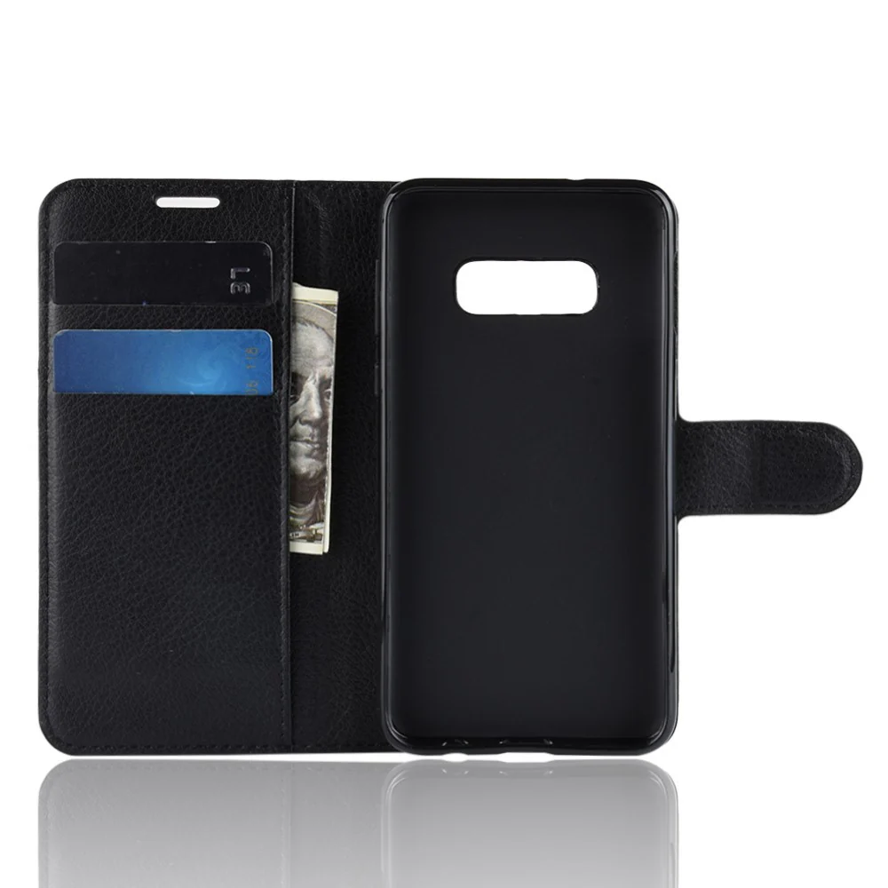 Galaxy S10e - Leder Etui Hülle Mit Kartenfächern Schwarz - Image 4
