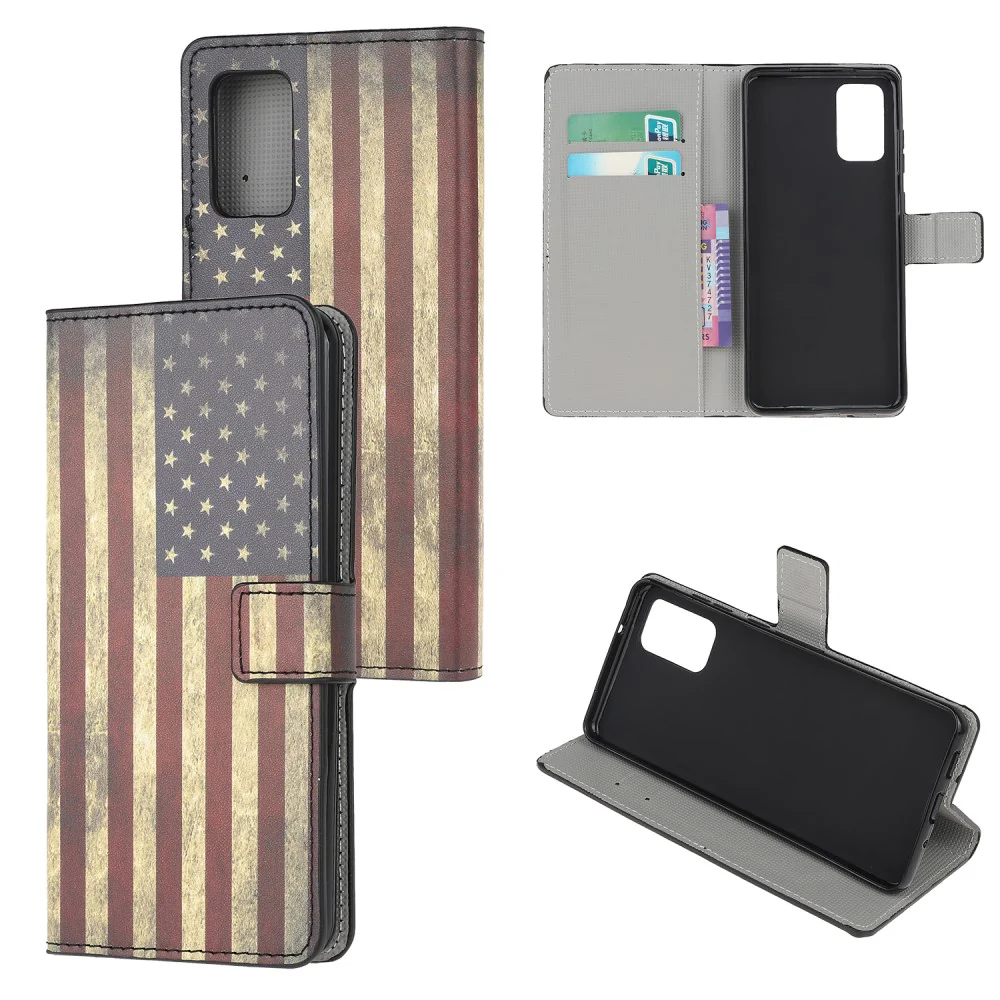 Galaxy S20+ Plus - Leder Hülle Kartenfach Usa Flagge - Image 5