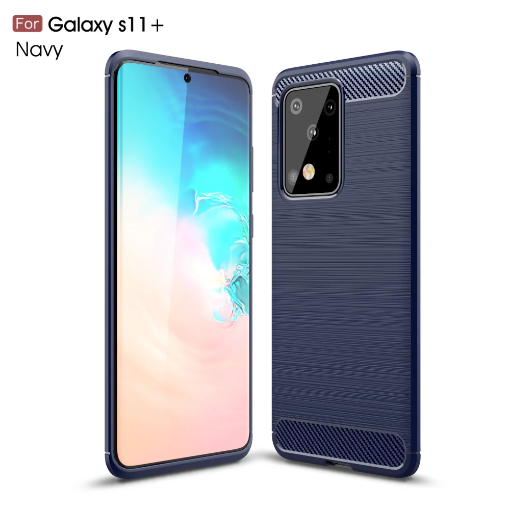 Galaxy S20 Ultra - Silikon Case Metall Carbon Look - Image 3
