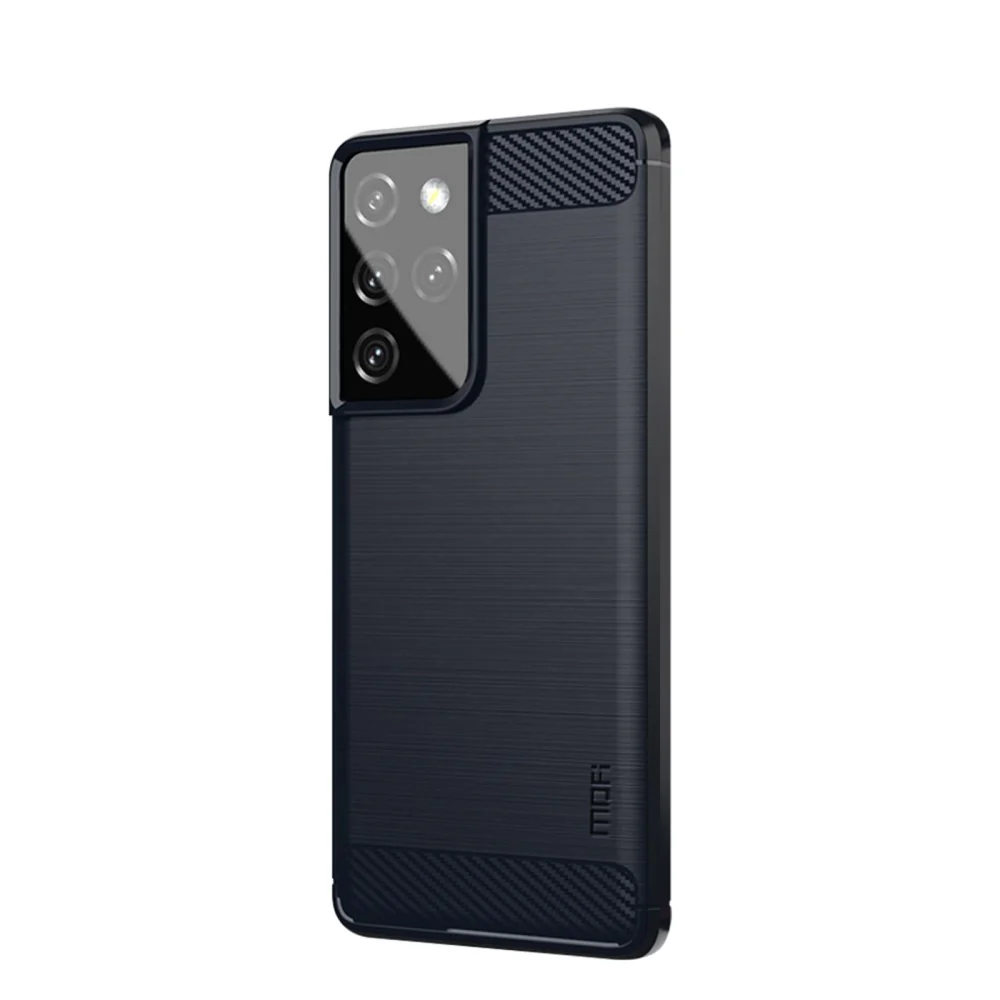 Galaxy S21 Ultra - Metall Carbon Look Gummi Hülle - Image 3