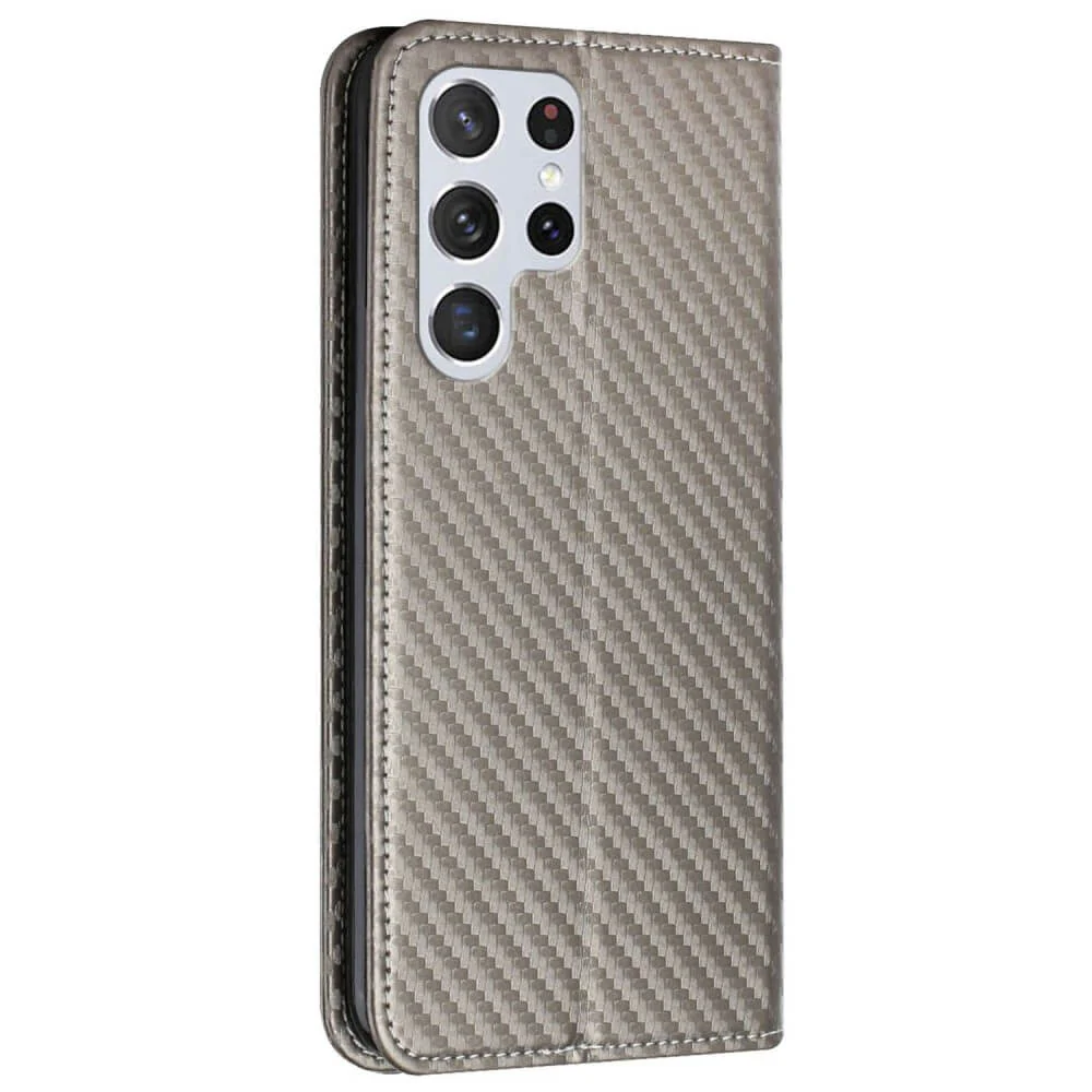 Galaxy S23 Ultra - Carbon Look Flip Case Hülle - Image 15