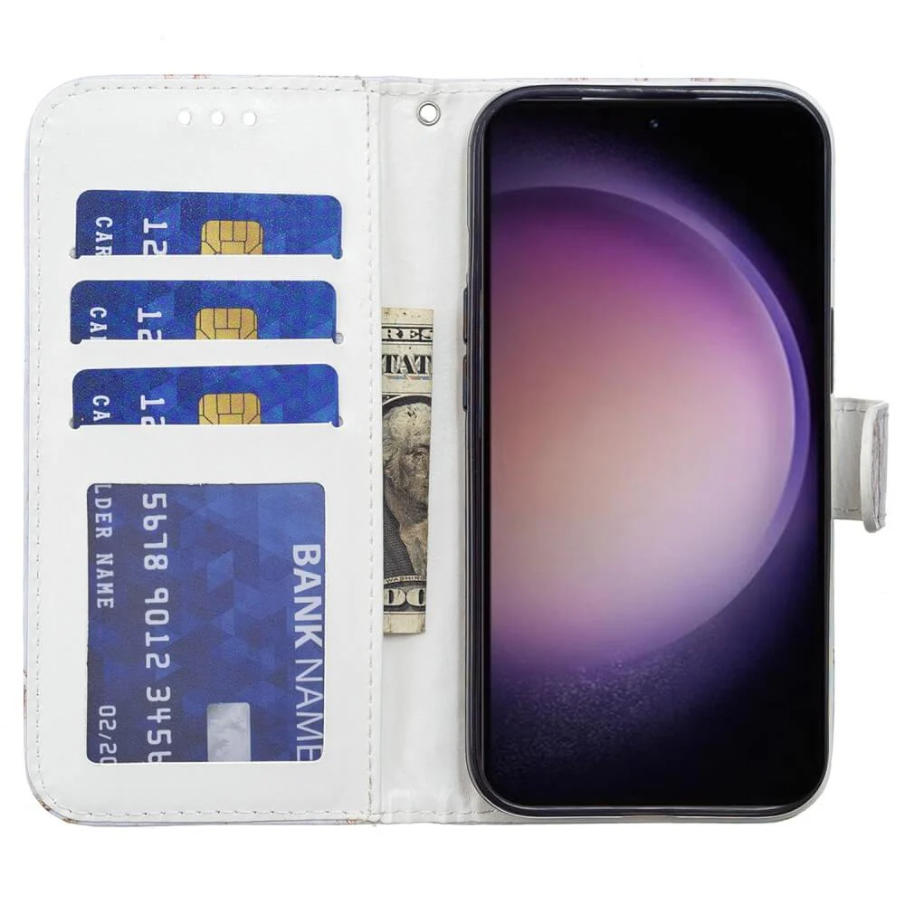 Galaxy S24 - Leder Etui Hülle Schmetterling Blau - Image 2