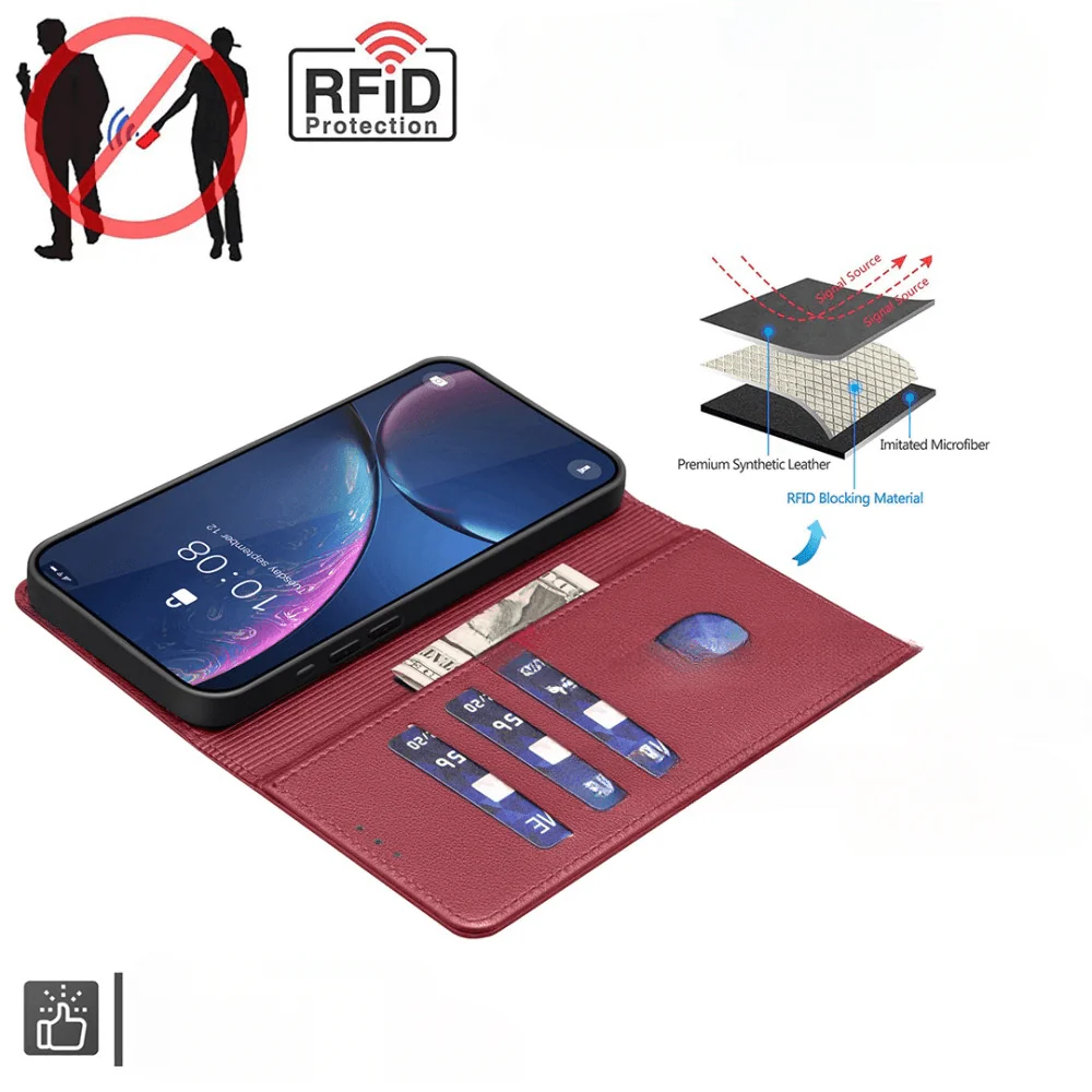 Galaxy S25 / S24 - BINFEN Leder Etui Hülle mit RFID Blocker - Image 2