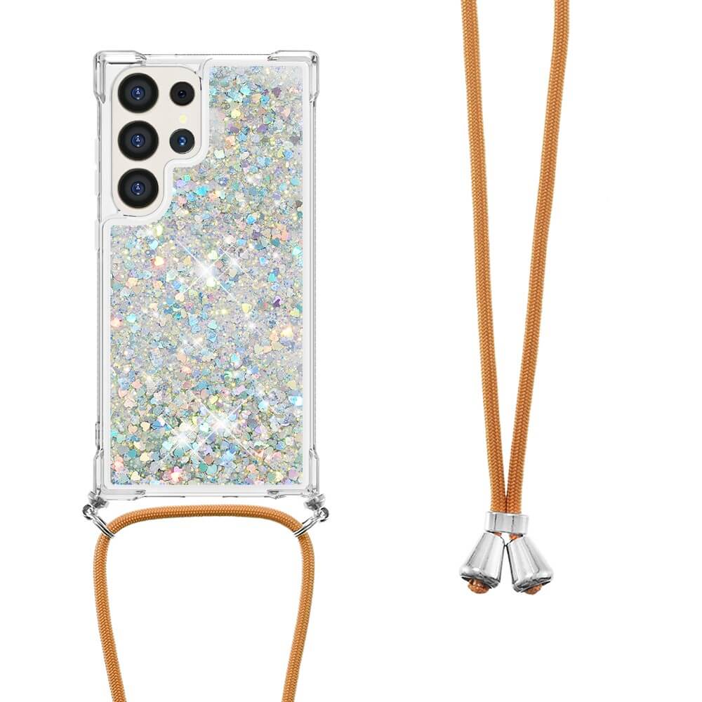 Galaxy S24 Ultra - Glitzer Hülle Mit Umhängeband