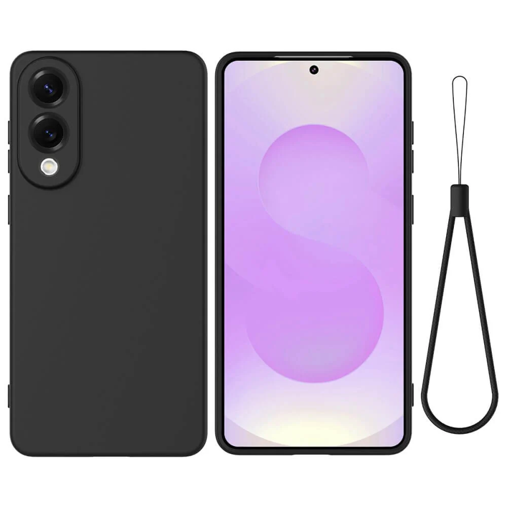 Galaxy S25 Edge - Silikon Gummi Hülle mit Riemen