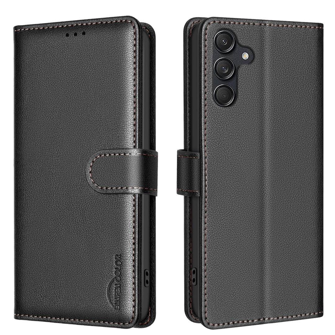 Galaxy S25 FE - BINFEN Leder Etui Hülle mit RFID Blocker