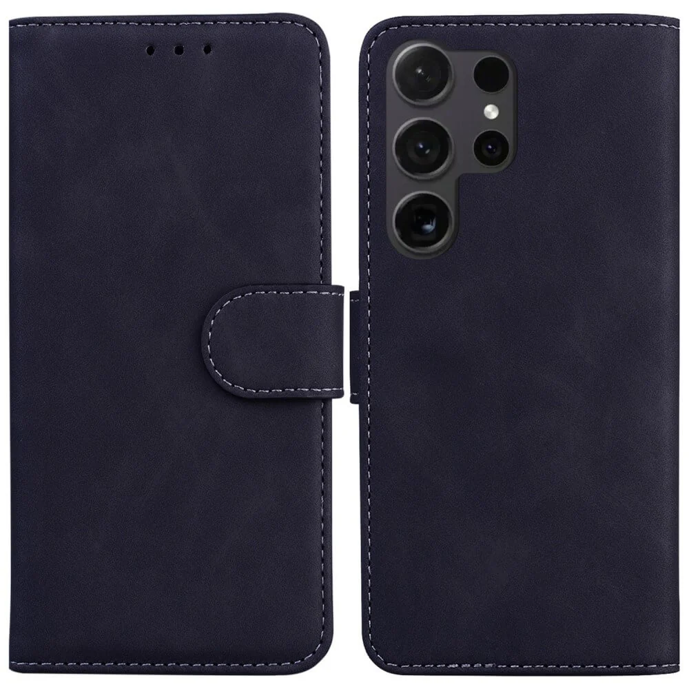 Galaxy S25 Ultra - Solide Leder Etui Hülle