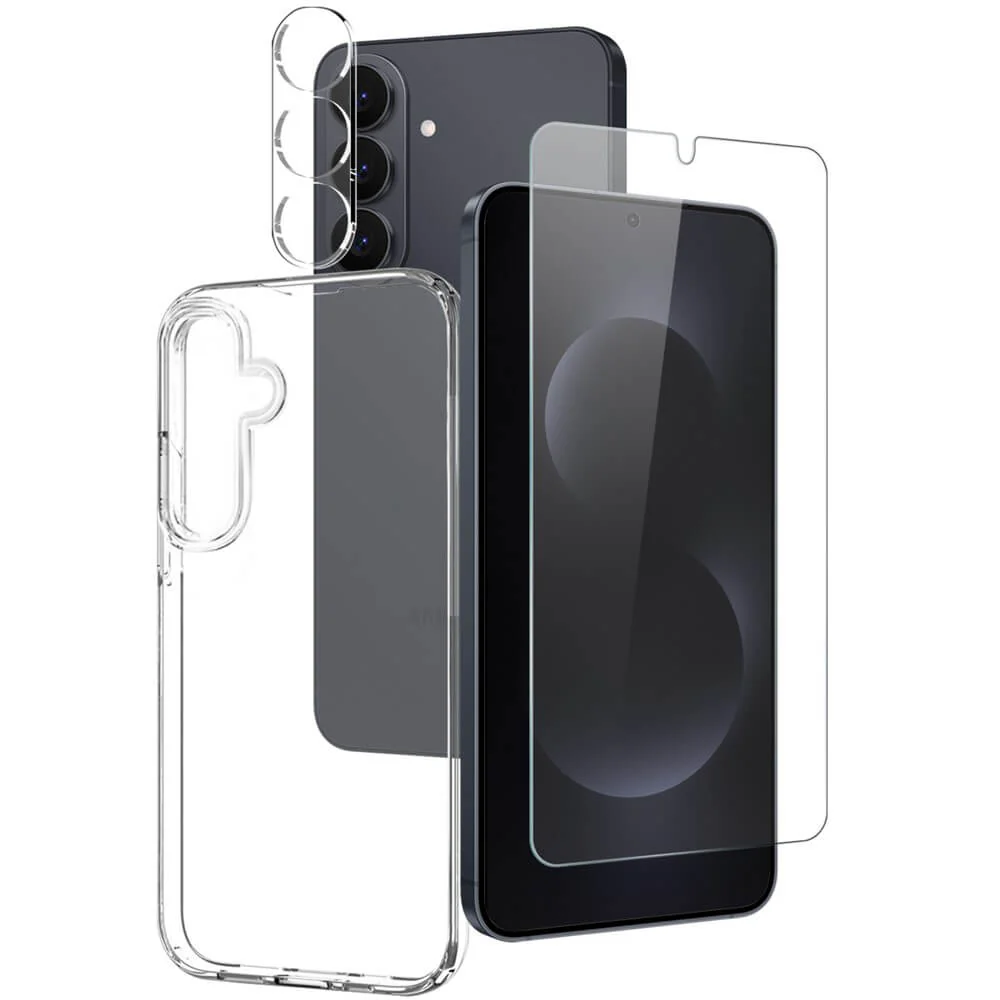 Galaxy S26+ Plus - NORTHJO 3-in 1 Set Panzergläser und Silikonhülle