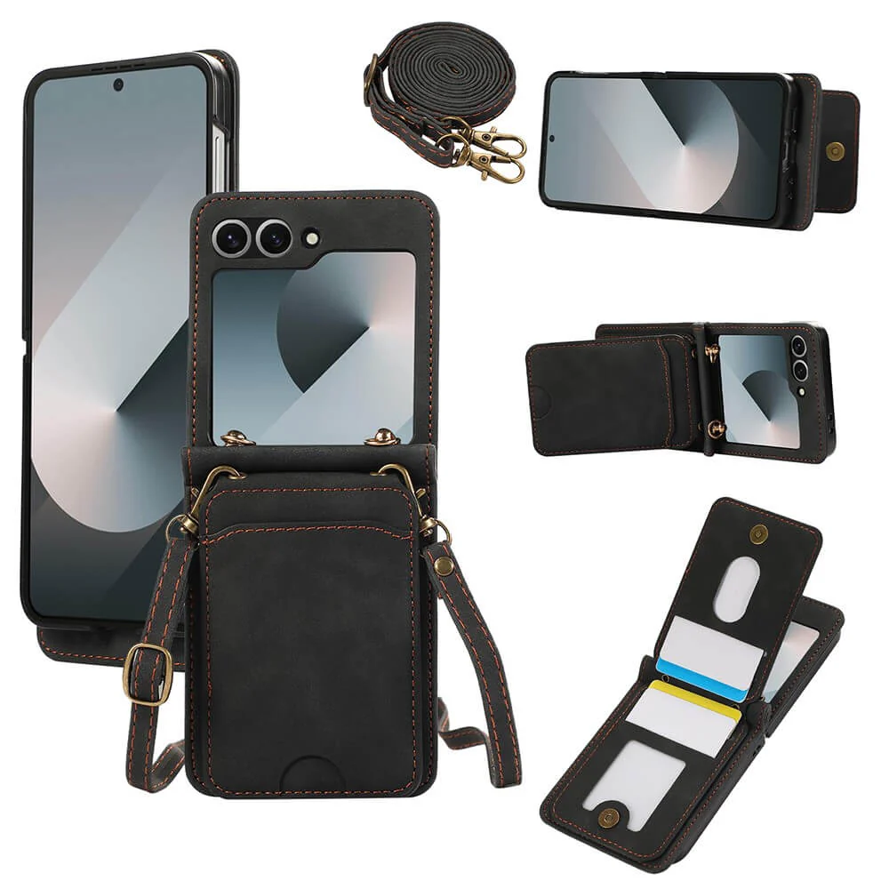Galaxy Z Flip7 - Etui viele Kartenfächer mit Umhängeband
