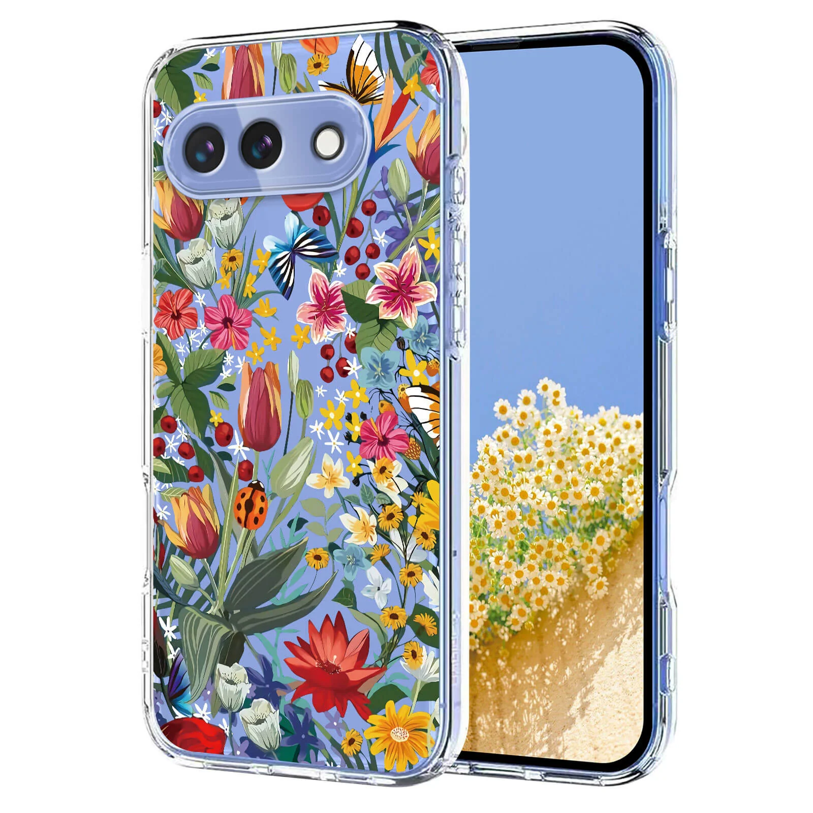 Google Pixel 10a - Silikon Gummi Hülle Blumen - Image 9