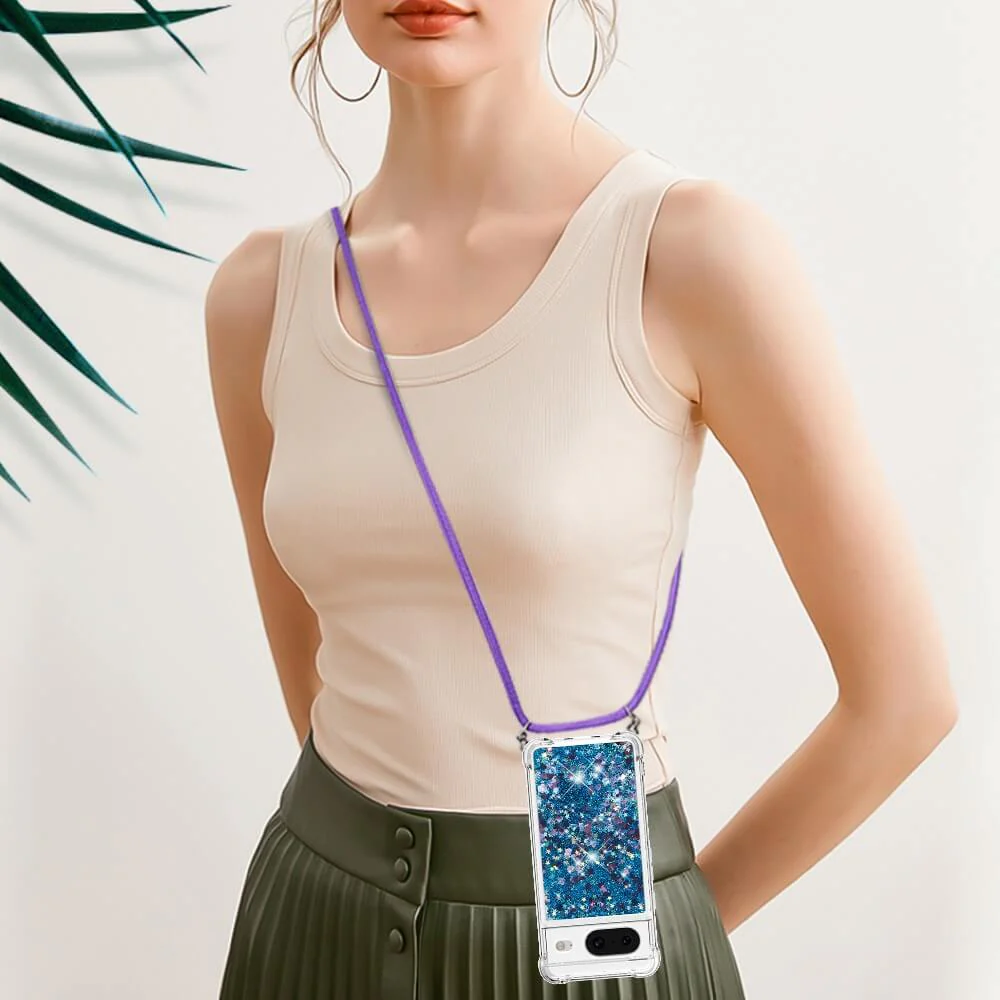 Google Pixel 8 - Glitzer Hülle Mit Umhängeband - Image 12