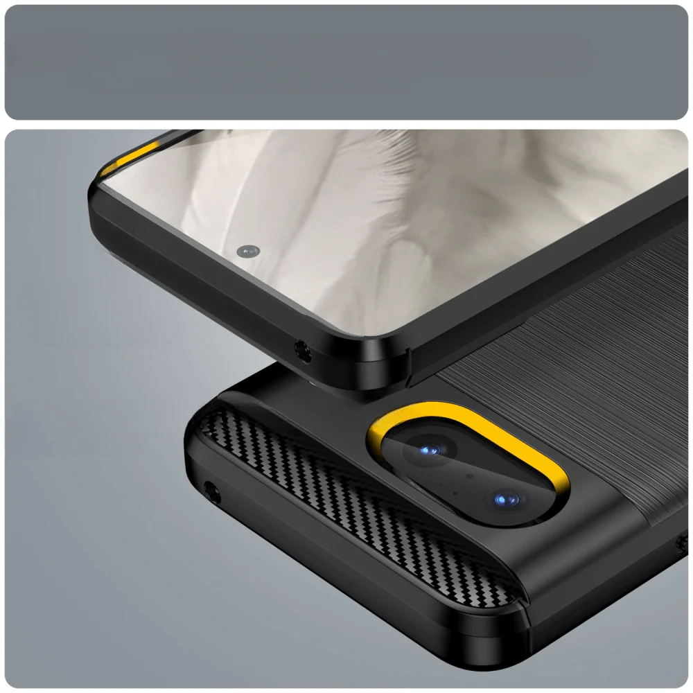 Google Pixel 8 - Metall Carbon Look Hülle - Image 5