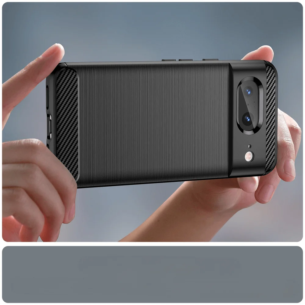 Google Pixel 8 - Metall Carbon Look Hülle - Image 6