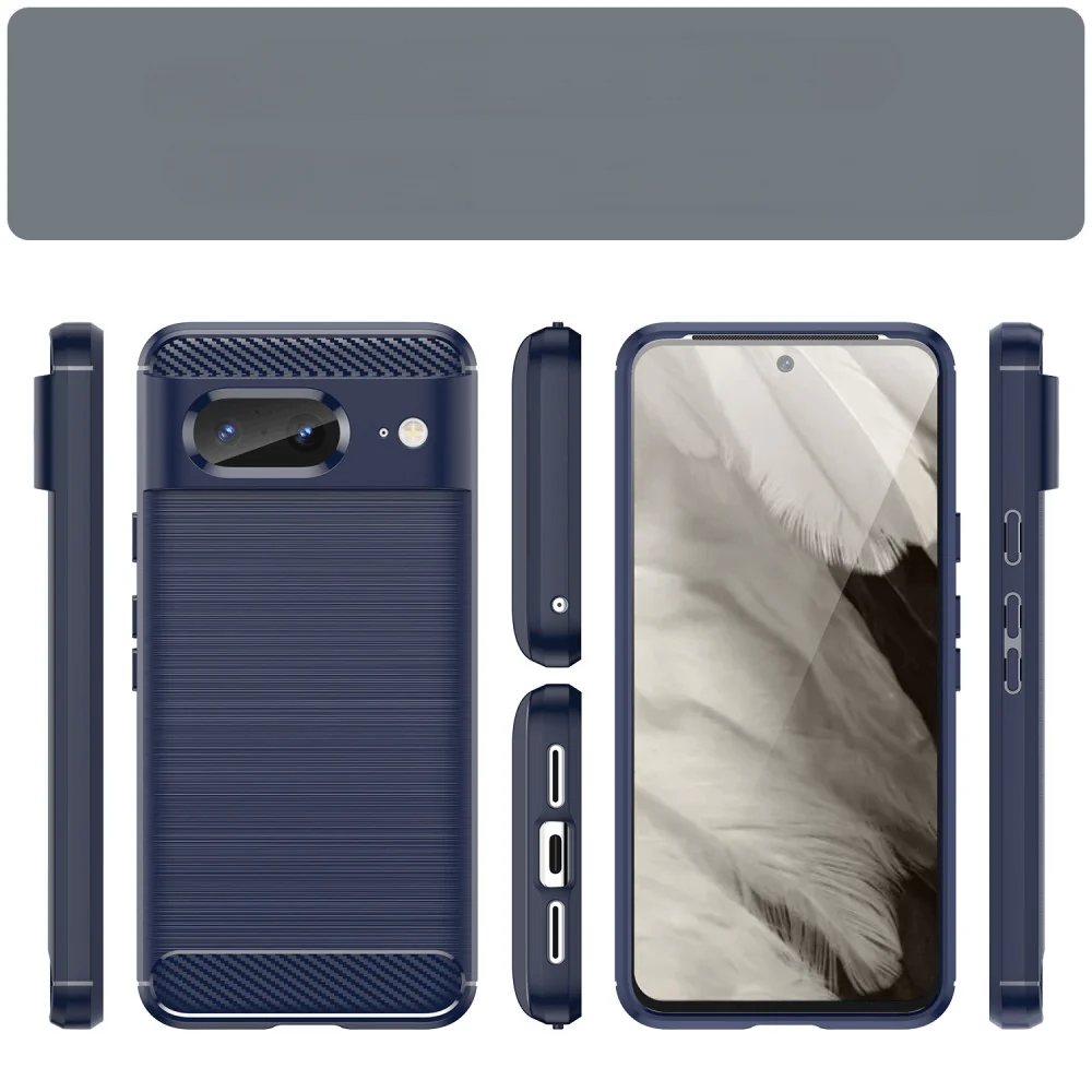 Google Pixel 8 - Metall Carbon Look Hülle - Image 9