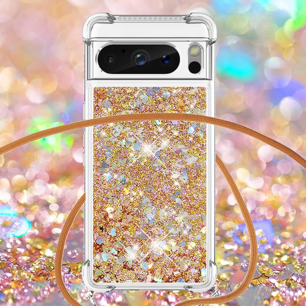 Google Pixel 8 Pro - Glitzer Hülle Mit Umhängeband - Image 13