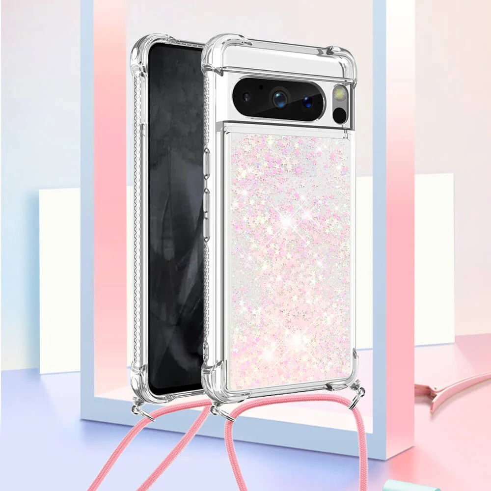 Google Pixel 8 Pro - Glitzer Hülle Mit Umhängeband - Image 15
