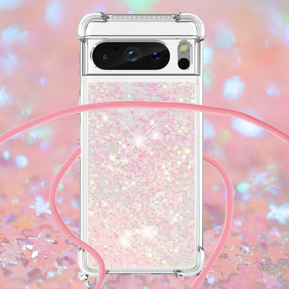 Google Pixel 8 Pro - Glitzer Hülle Mit Umhängeband - Image 17