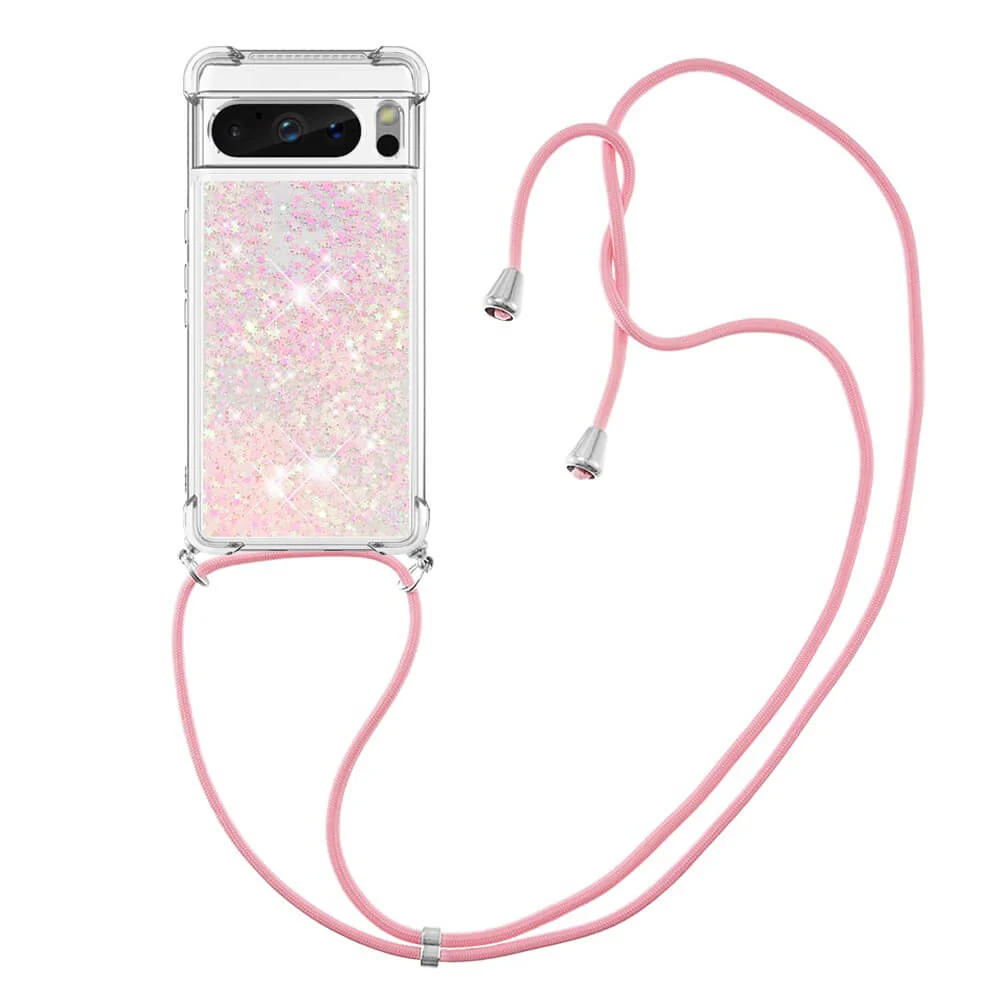 Google Pixel 8 Pro - Glitzer Hülle Mit Umhängeband - Image 18
