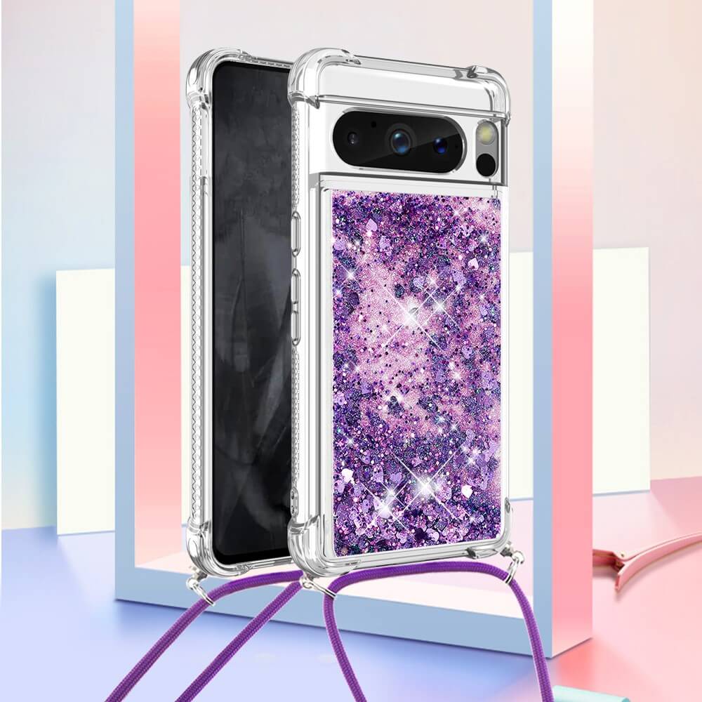 Google Pixel 8 Pro - Glitzer Hülle Mit Umhängeband - Image 3