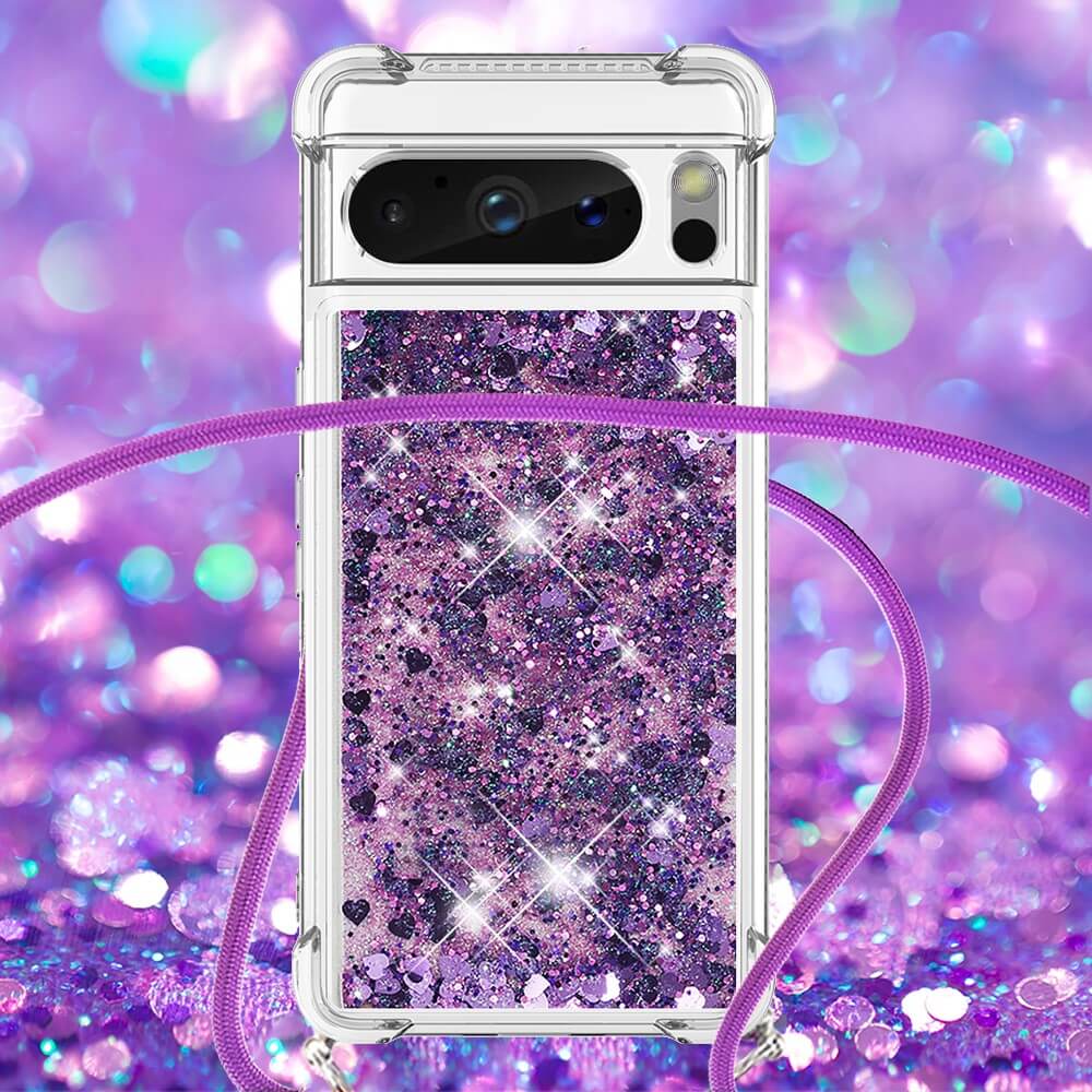 Google Pixel 8 Pro - Glitzer Hülle Mit Umhängeband - Image 5