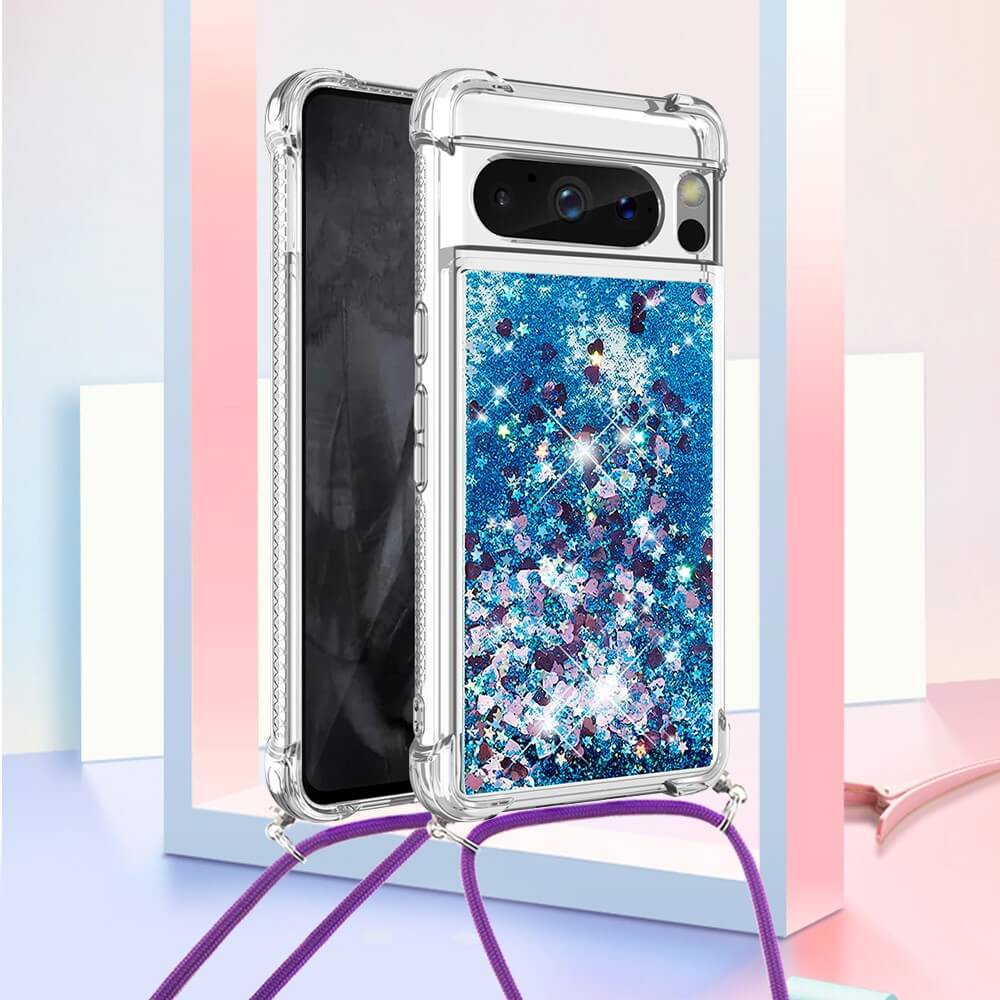 Google Pixel 8 Pro - Glitzer Hülle Mit Umhängeband - Image 9
