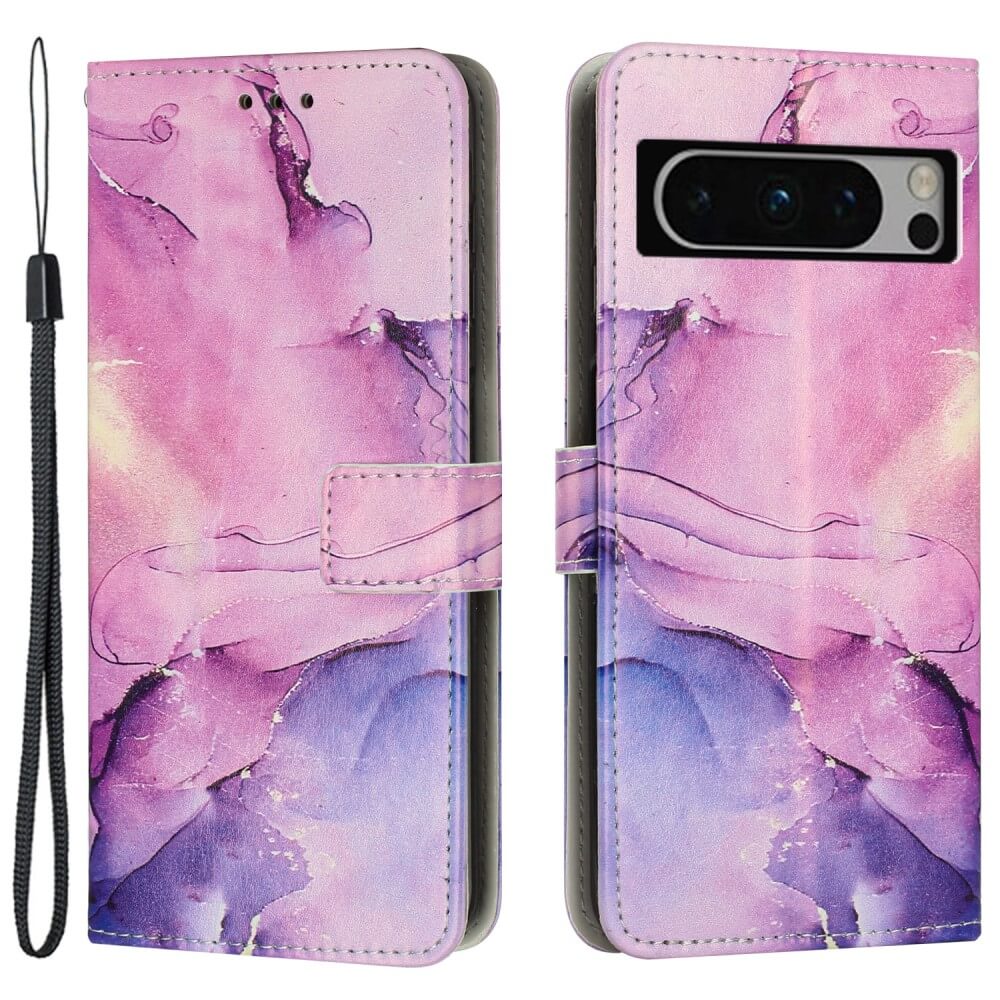 Google Pixel 8 Pro - Leder Etui Hülle Marble