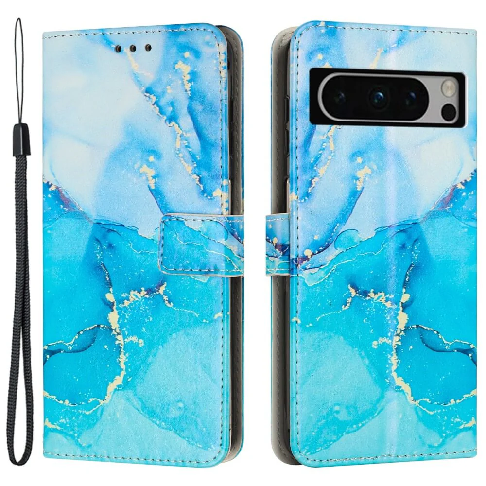 Google Pixel 8 Pro - Leder Etui Hülle Marble - Image 12